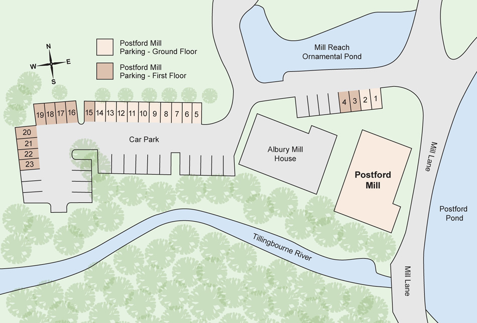 First floor offices: Postford Mill, Mill Lane, Chilworth, Surrey, GU4 8RT Site Plan